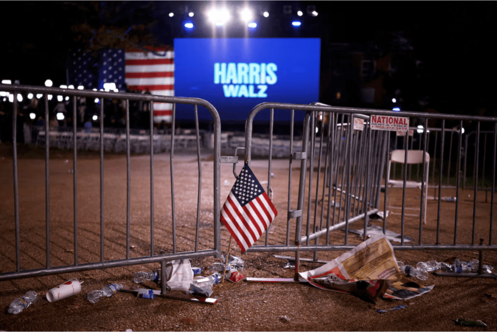 Harris supporters on election night&nbsp;2024
