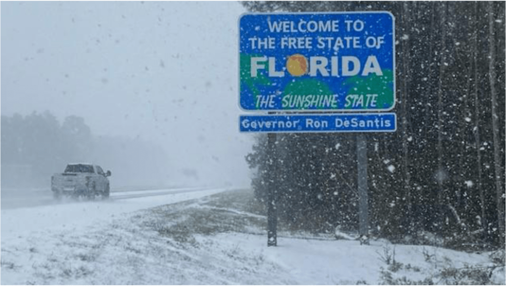 Blizzard blasts Gulf Coast paralyzing communities from Texas to Florida to Carolinas with record-breaking&nbsp;snow